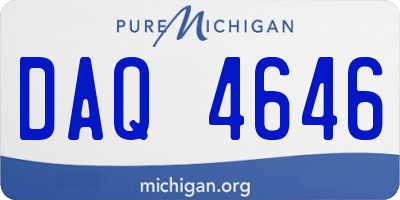 MI license plate DAQ4646