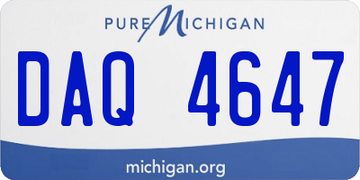 MI license plate DAQ4647