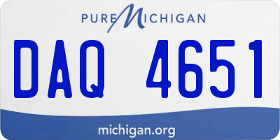 MI license plate DAQ4651
