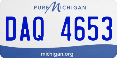 MI license plate DAQ4653