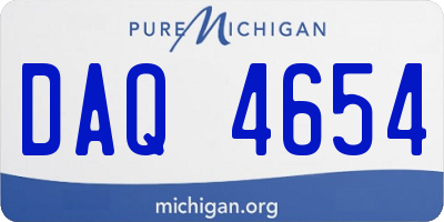 MI license plate DAQ4654