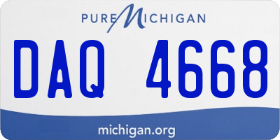 MI license plate DAQ4668
