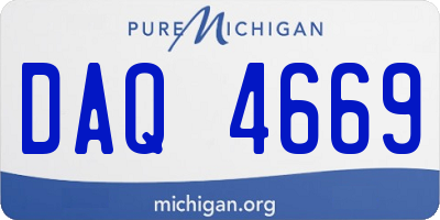 MI license plate DAQ4669