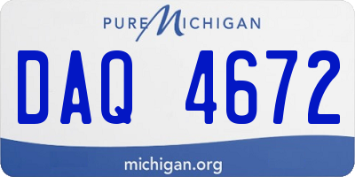 MI license plate DAQ4672