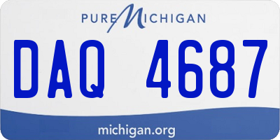 MI license plate DAQ4687