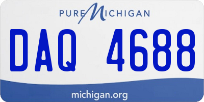 MI license plate DAQ4688