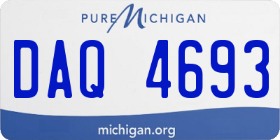 MI license plate DAQ4693