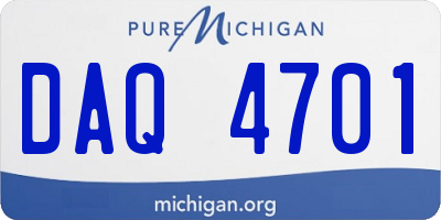 MI license plate DAQ4701