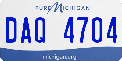 MI license plate DAQ4704