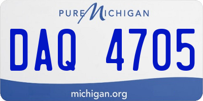 MI license plate DAQ4705