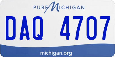 MI license plate DAQ4707
