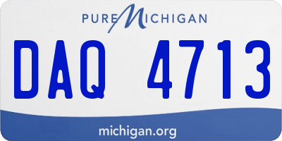 MI license plate DAQ4713