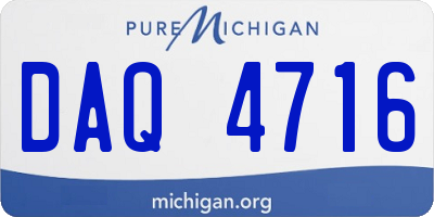 MI license plate DAQ4716
