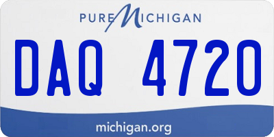 MI license plate DAQ4720