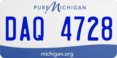 MI license plate DAQ4728