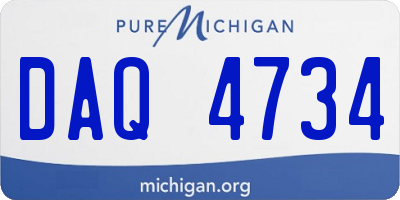MI license plate DAQ4734