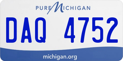 MI license plate DAQ4752