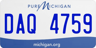 MI license plate DAQ4759