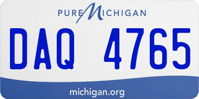 MI license plate DAQ4765