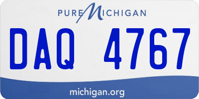 MI license plate DAQ4767