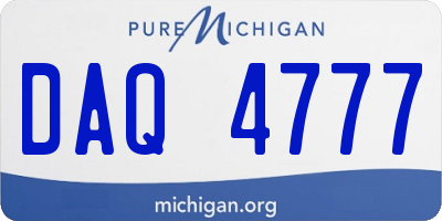 MI license plate DAQ4777