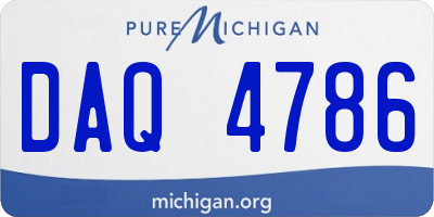 MI license plate DAQ4786