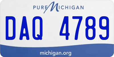 MI license plate DAQ4789