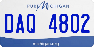 MI license plate DAQ4802