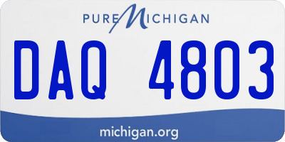 MI license plate DAQ4803