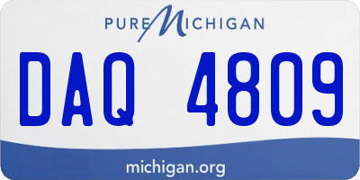 MI license plate DAQ4809