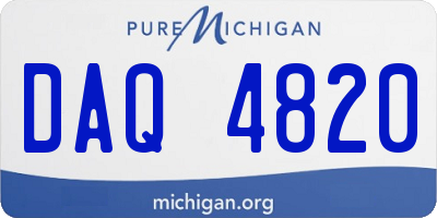 MI license plate DAQ4820