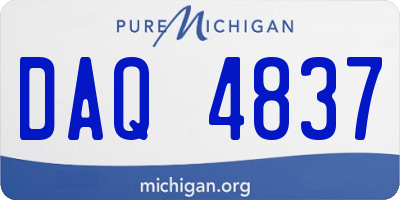 MI license plate DAQ4837