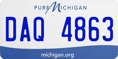 MI license plate DAQ4863