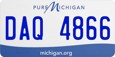 MI license plate DAQ4866