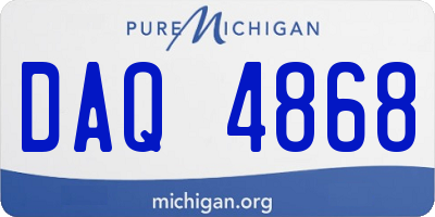 MI license plate DAQ4868