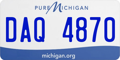 MI license plate DAQ4870