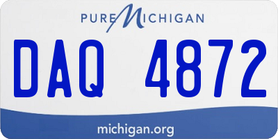 MI license plate DAQ4872