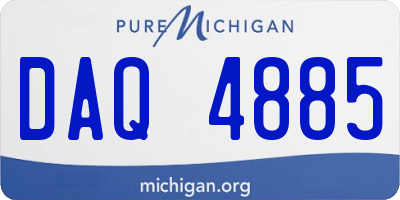 MI license plate DAQ4885