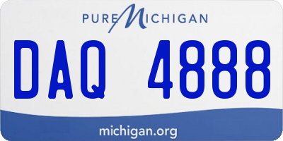 MI license plate DAQ4888