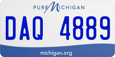MI license plate DAQ4889