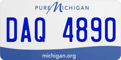 MI license plate DAQ4890