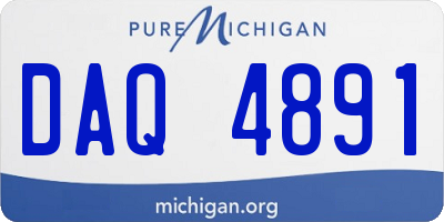 MI license plate DAQ4891