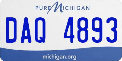 MI license plate DAQ4893