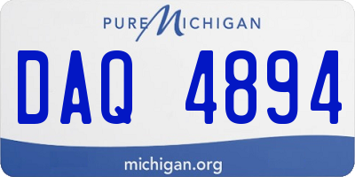 MI license plate DAQ4894