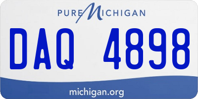 MI license plate DAQ4898