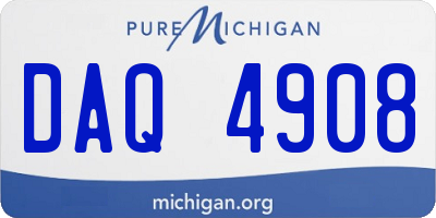 MI license plate DAQ4908