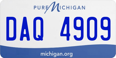 MI license plate DAQ4909