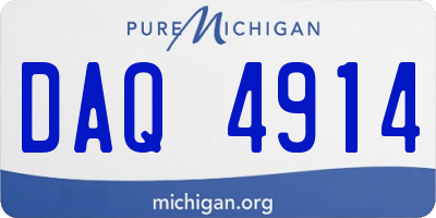 MI license plate DAQ4914