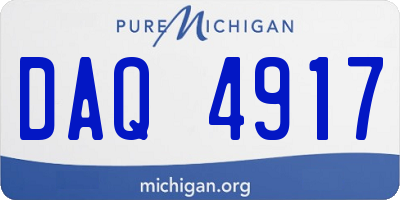 MI license plate DAQ4917