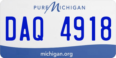 MI license plate DAQ4918